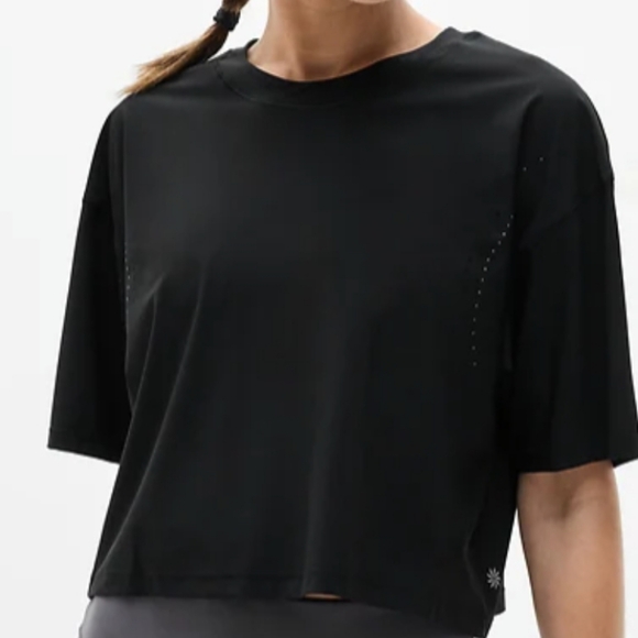 Athleta Tops - Athleta Ultimate Lasercut Crop Tee Teal NWT